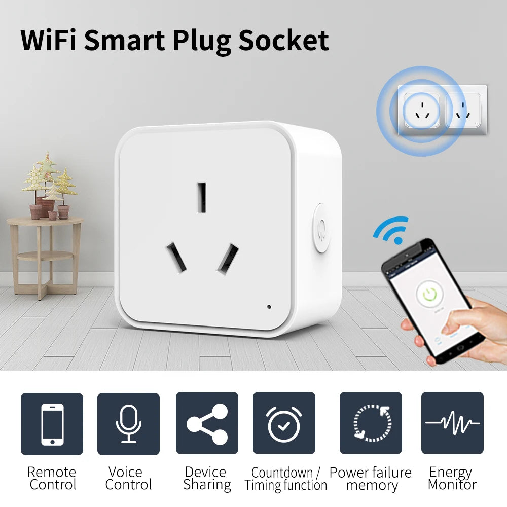 Inteligentna Listwa WiFi Tuya — Timer, Pilot, Sterowanie Głosem