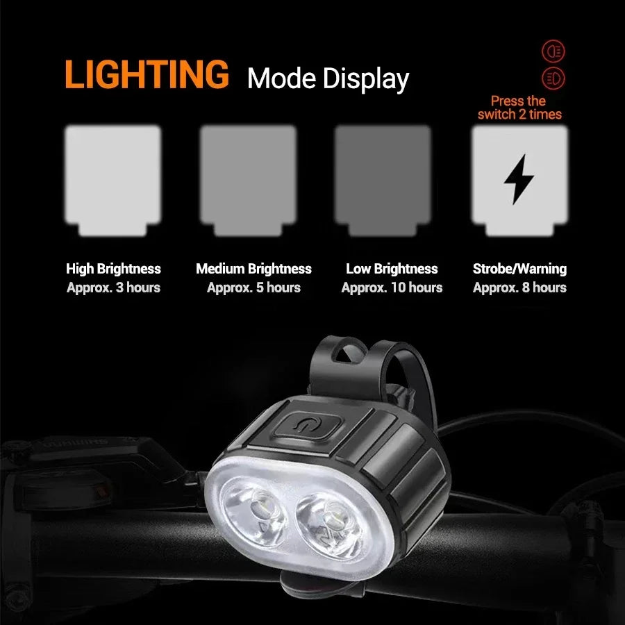 Bicycle Lights Cycling Bicycle Front Rear Light Set Taillight Headlight MTB Waterproof Safety Warning Light LED USB Rechargeable