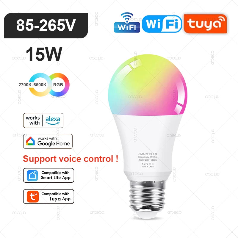Żarówka Smart LED RGB – Tuya WiFi/Zigbee E27/E14/GU10