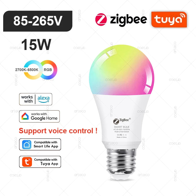 Żarówka Smart LED RGB – Tuya WiFi/Zigbee E27/E14/GU10