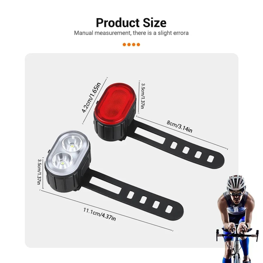 Bicycle Lights Cycling Bicycle Front Rear Light Set Taillight Headlight MTB Waterproof Safety Warning Light LED USB Rechargeable