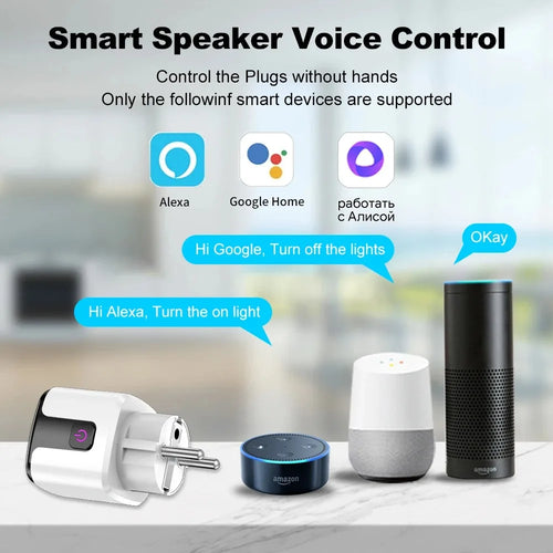 Inteligentne Gniazdko WiFi+Bluetooth 20A Tuya – Pomiar Energii, Timer