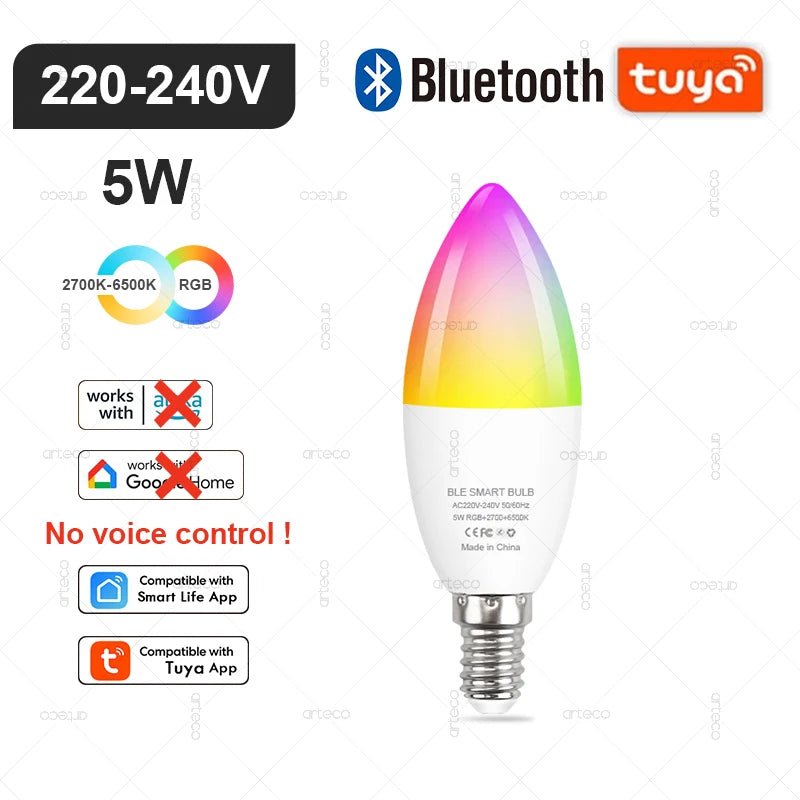 Żarówka Smart LED RGB – Tuya WiFi/Zigbee E27/E14/GU10