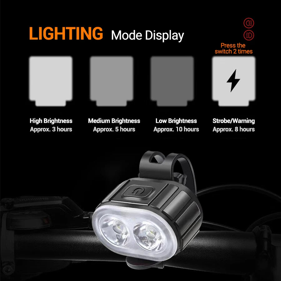 Bicycle Lights Cycling Bicycle Front Rear Light Set Taillight Headlight MTB Waterproof Safety Warning Light LED USB Rechargeable